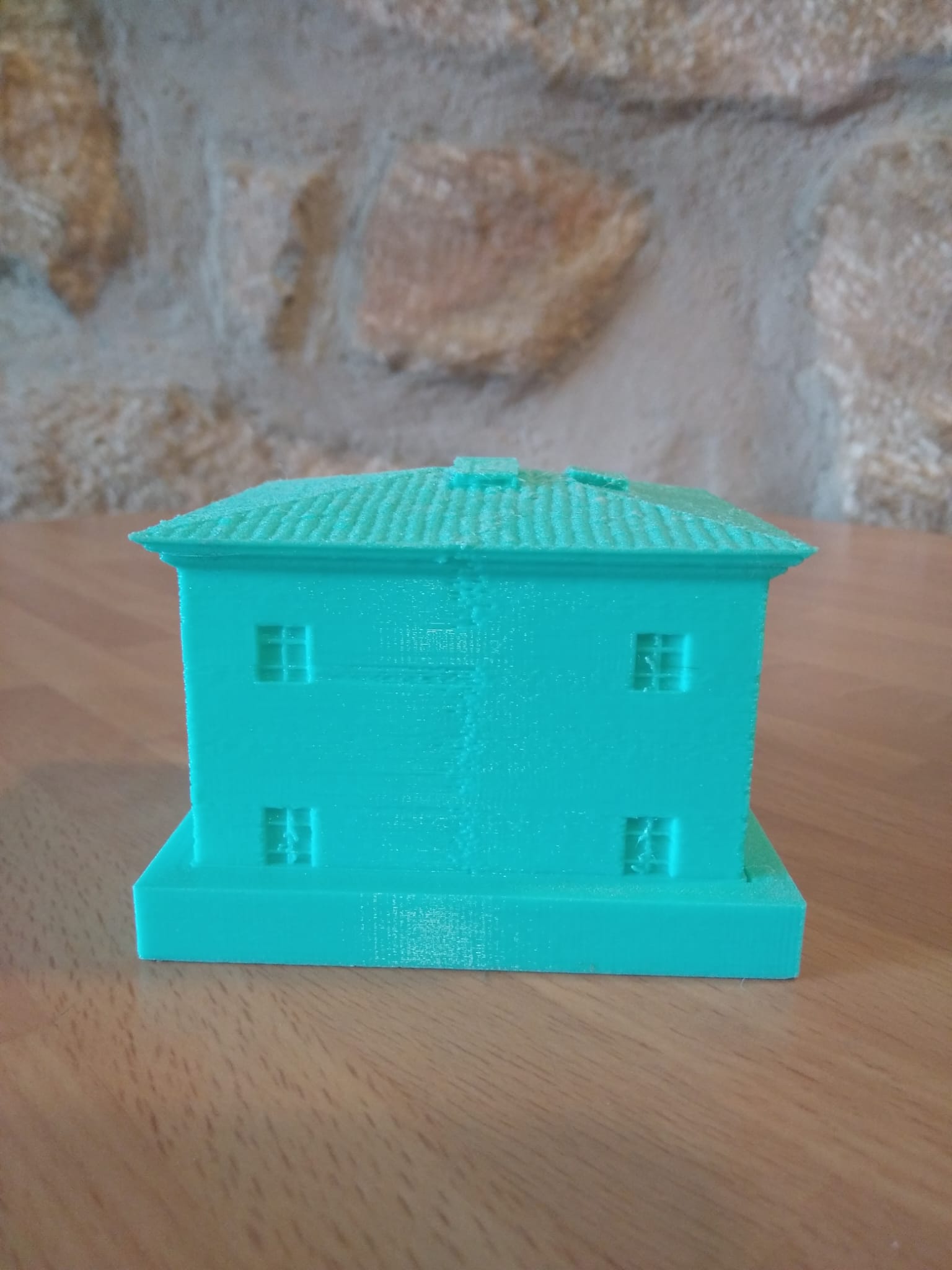 Ayuntamiento de Fabara impreso en 3D de lado derecho