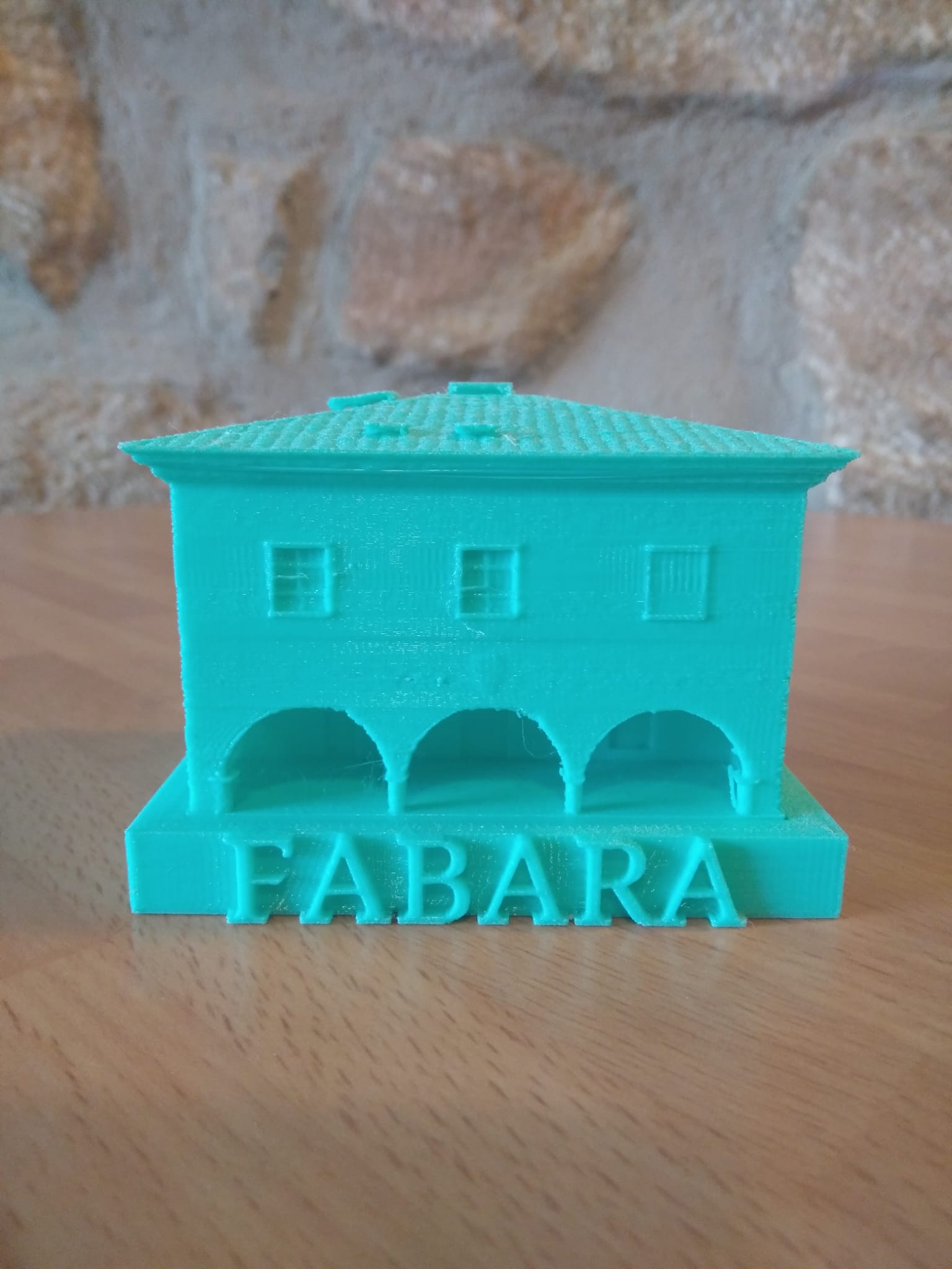 Ayuntamiento de Fabara impreso en 3D de frente