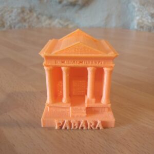 Mausoleo Romano de Fabara en 3D naranja